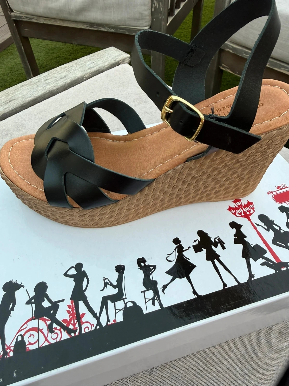 Sandalias de cuña negras con plataforma 🖤 – photo 2